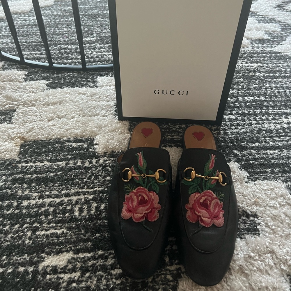 Gucci Shoes | Gucci Princetown Floral Slip on Loafer